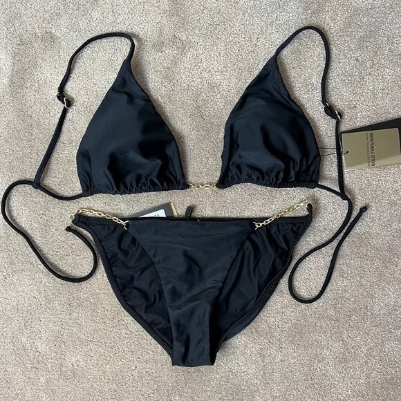 VIX PAULAHERMANNY Bikini Swimsuit and Swim Bag Black NWT - Picture 2 of 8